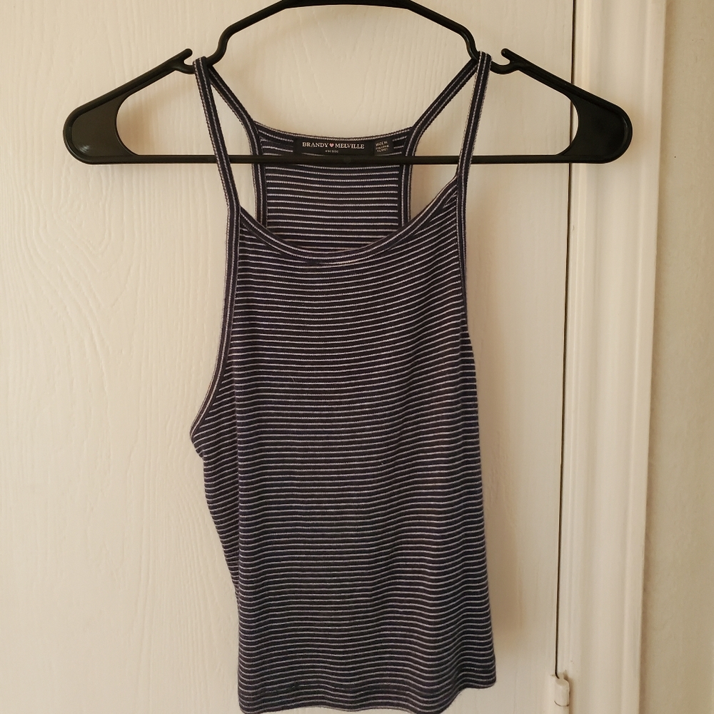 Brandy Melville Navy Striped Tank One Size